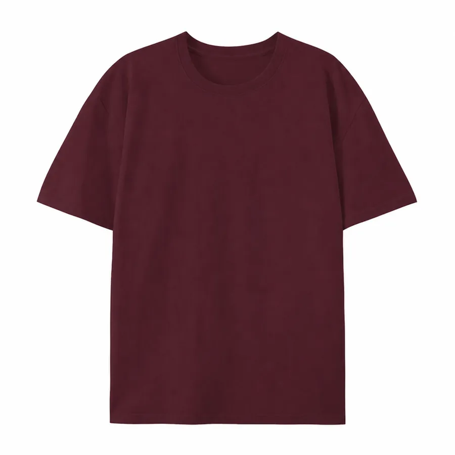 Burgundy CrewGleam color range cotton T-shirt