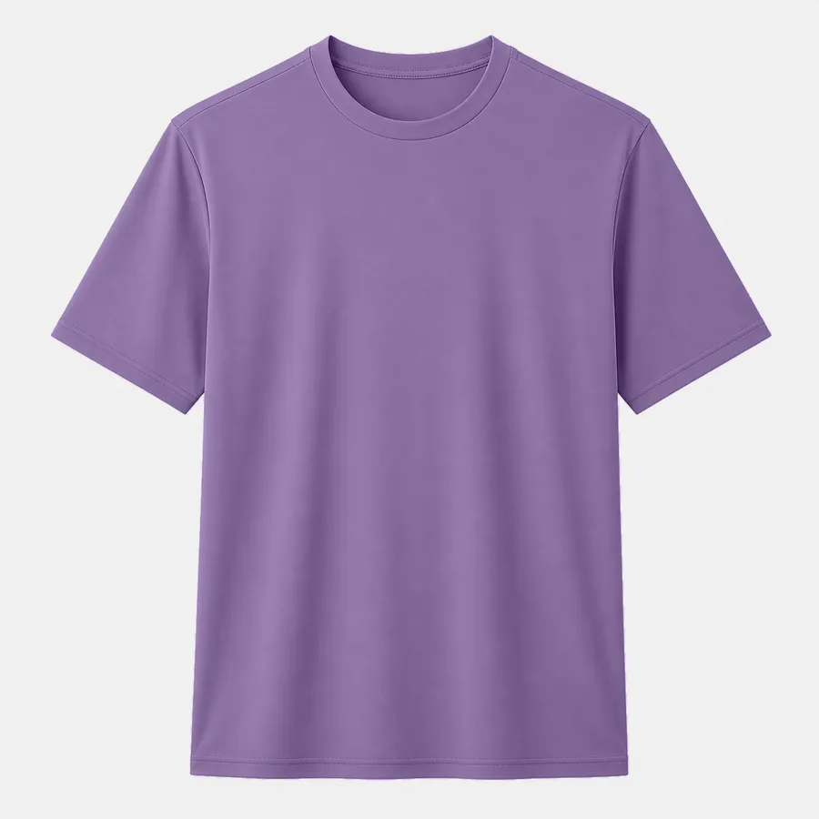 Purple CrewGleam nylon stretch T-shirt